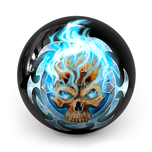Flaming Blue Skull