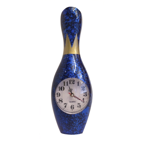 Bowling Clock Wall Blue