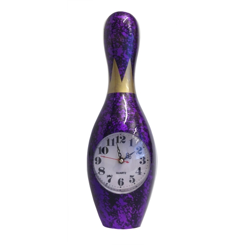 Bowling Clock Wall Purple